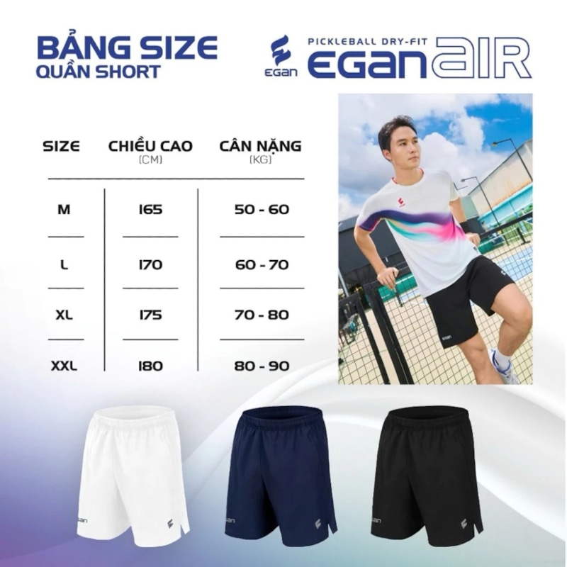 Quần Pickleball Egan Air - Màu Đen