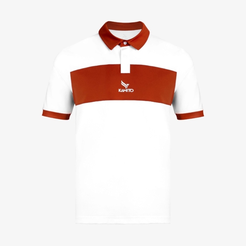 Áo Polo Pickleball Kamito Trình Nam 2B - KMAP254853 - Trắng/Đỏ