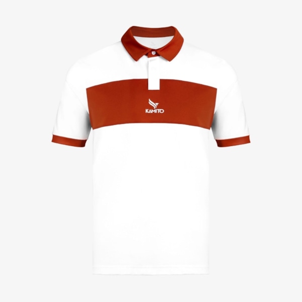 Áo Polo Pickleball Kamito Trình Nam 2B - KMAP254853 - Trắng/Đỏ