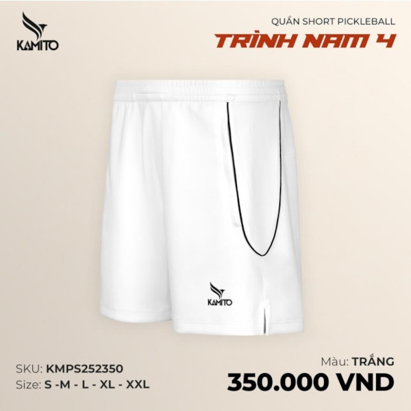 Quần Short Pickleball Trình Nam 4 - KMPS252140 - Màu Đen