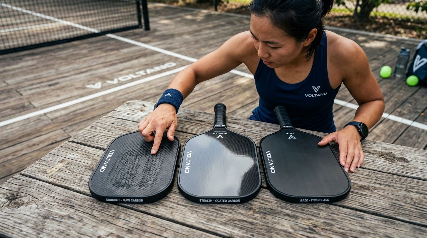 Cơ chế tạo spin trong pickleball: tại sao bề mặt vợt carbon raw lại tạo xoáy tốt hơn các loại khác?