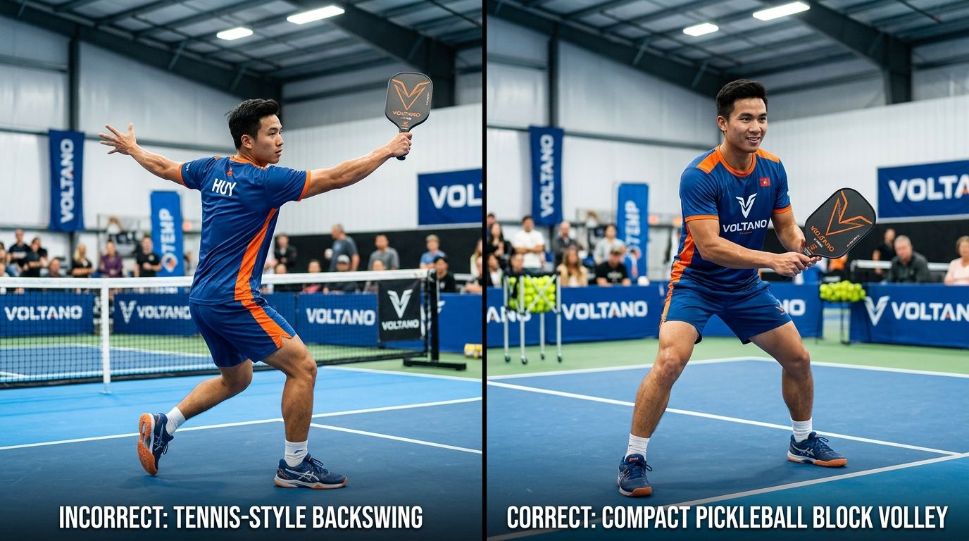 Tại sao người mới học pickleball hay bị bóng đi dài hơn dự kiến khi đánh volley?