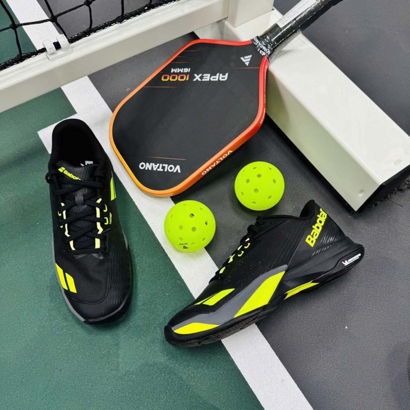 Giày Pickleball Babolat Jet Mach 4 AC - Đen/Xanh - BA30S26629B - 2036