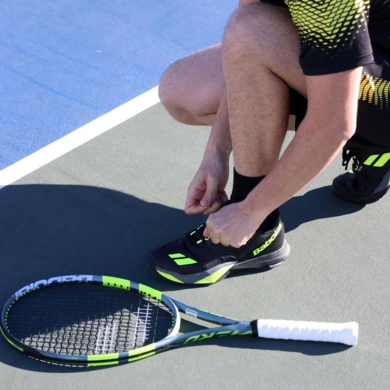 Giày Pickleball Babolat Jet Mach 4 AC - Đen/Xanh - BA30S26629B - 2036