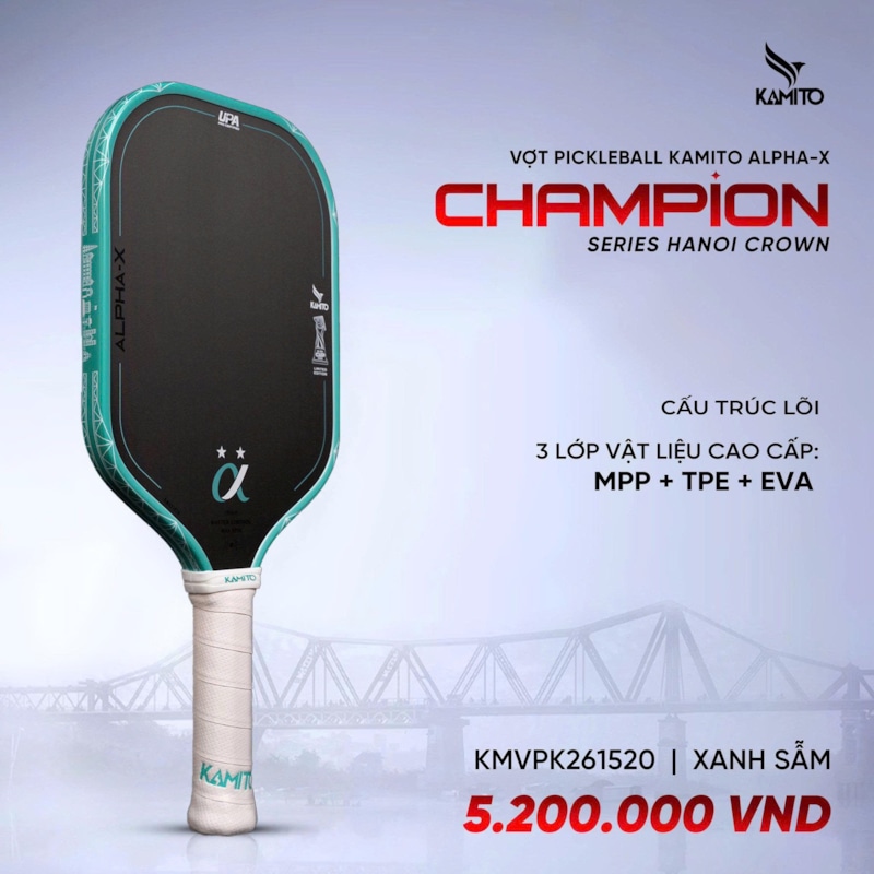 Vợt Pickleball Kamito Alpha X Champion - Màu Xanh Sẫm