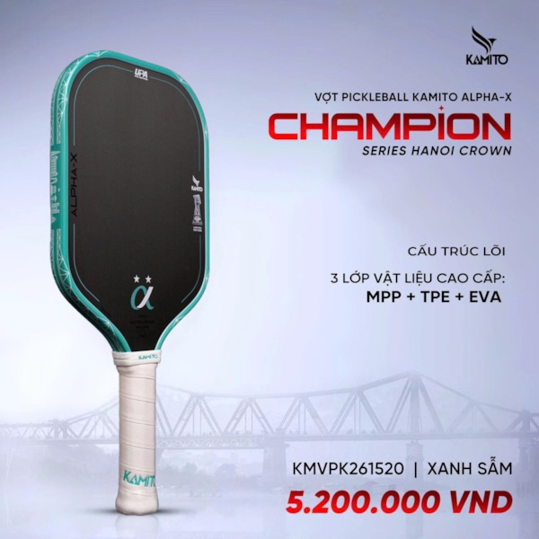 Vợt Pickleball Kamito Alpha X Champion - Màu Xanh Sẫm
