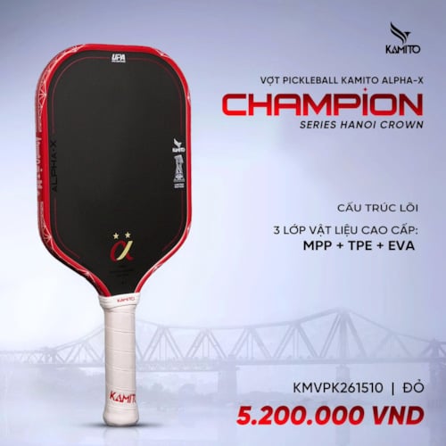 Vợt Pickleball Kamito Alpha X Champion - Màu Đỏ