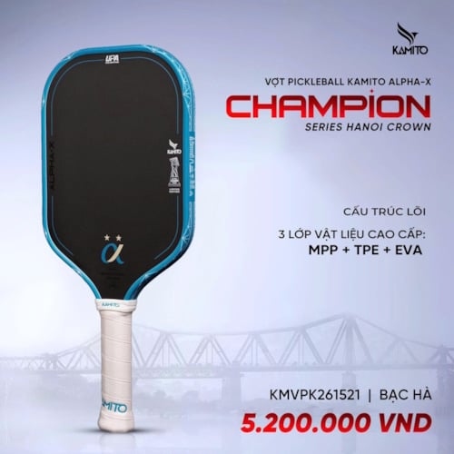 Vợt Pickleball Kamito Alpha X Champion - Màu Bạc Hà