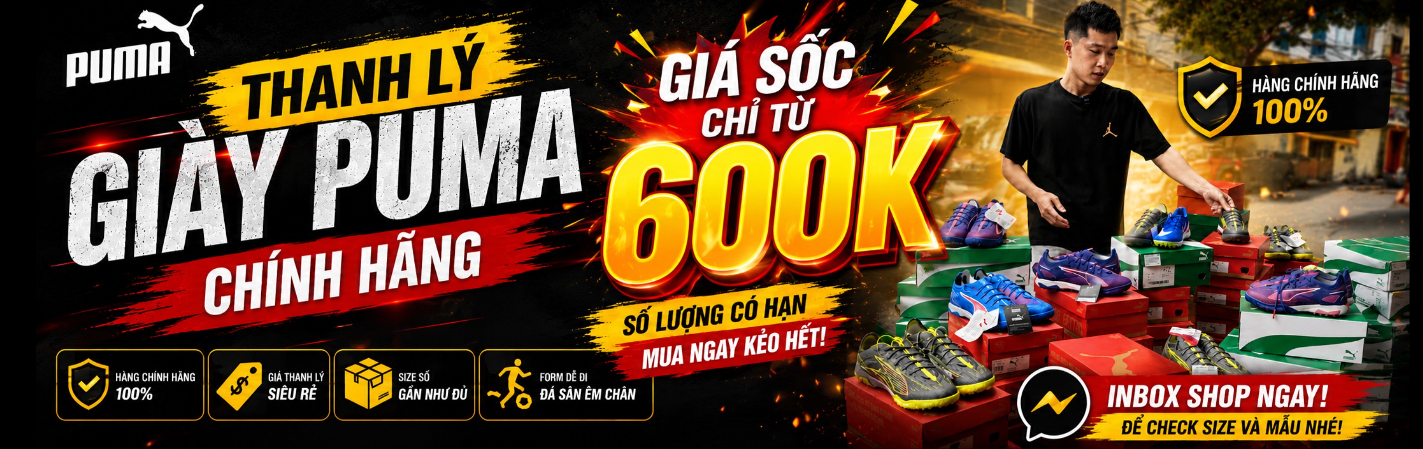 Thanh lý giày đá bóng puma giá rẻ