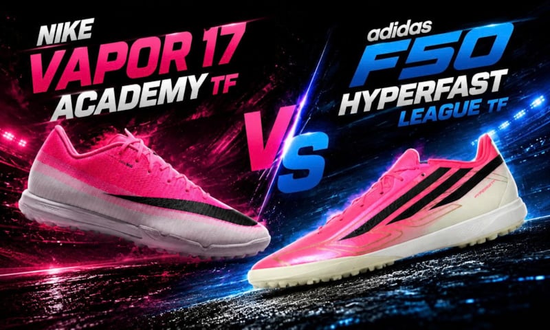 So sánh Nike Vapor 17 Academy TF Hay adidas F50 Hyperfast League TF? 