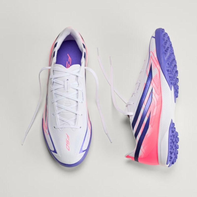 adidas F50 Hyperfast League TF - Trắng/Xanh/Đỏ -  KJ3434