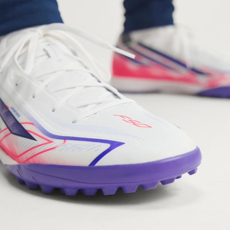 adidas F50 Hyperfast League TF - Trắng/Xanh/Đỏ -  KJ3434