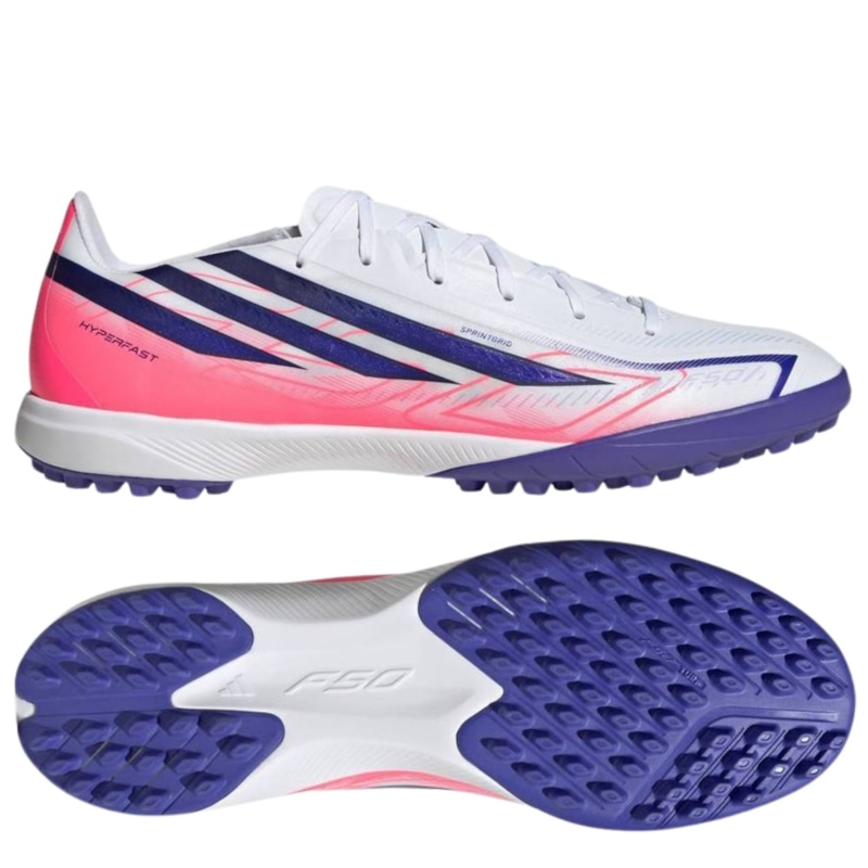 adidas F50 Hyperfast League TF - Trắng/Xanh/Đỏ - KJ3434