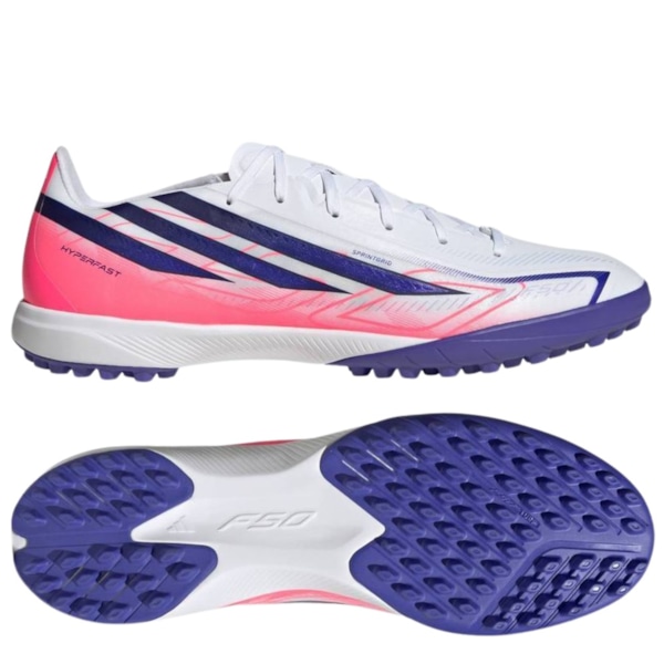 adidas F50 Hyperfast League TF - Trắng/Xanh/Đỏ - KJ3434
