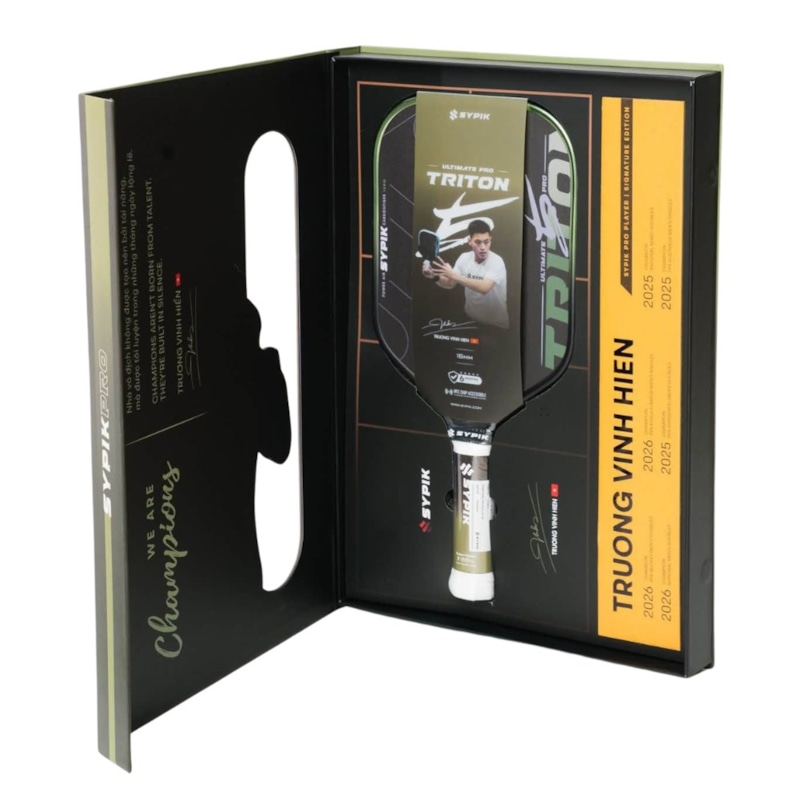 [Full Box] Vợt Pickleball Sypik Pro Tour Ultimate Triton 5 - Xanh Rêu