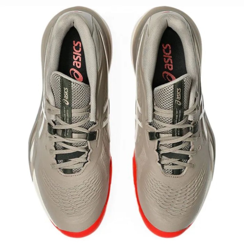 Giày pickleball Asics Gel Resolution X - 1041A481-200 - Xám Khói/Đỏ
