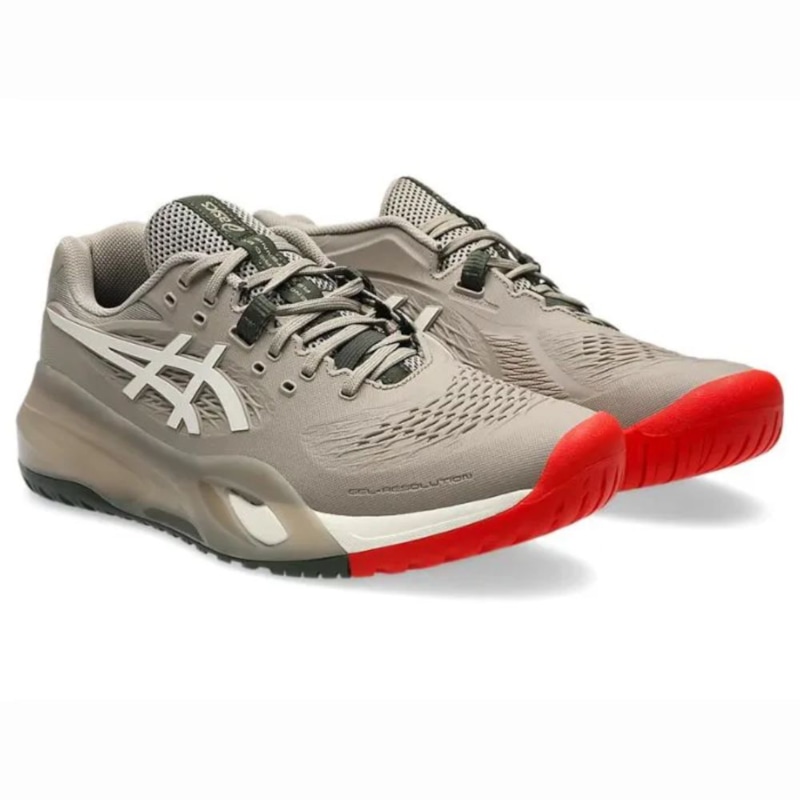 Giày pickleball Asics Gel Resolution X - 1041A481-200 - Xám Khói/Đỏ