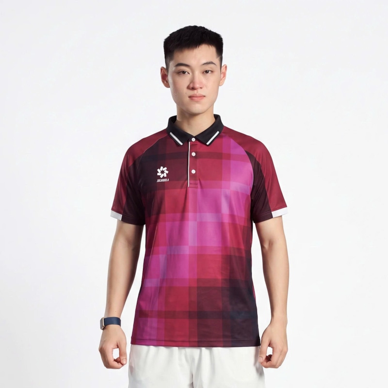Áo Jogarbola polo Pixel màu hồng