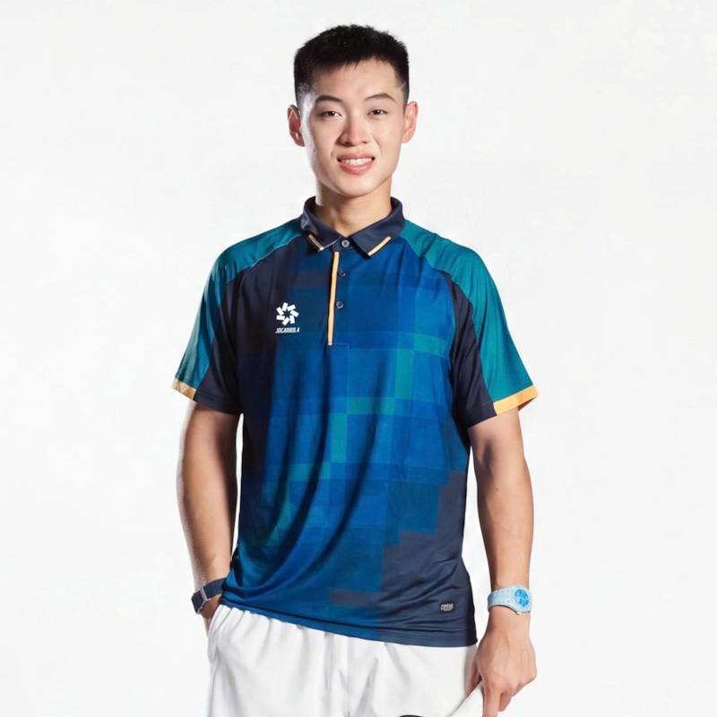 Áo Jogarbola polo Pixel màu navy