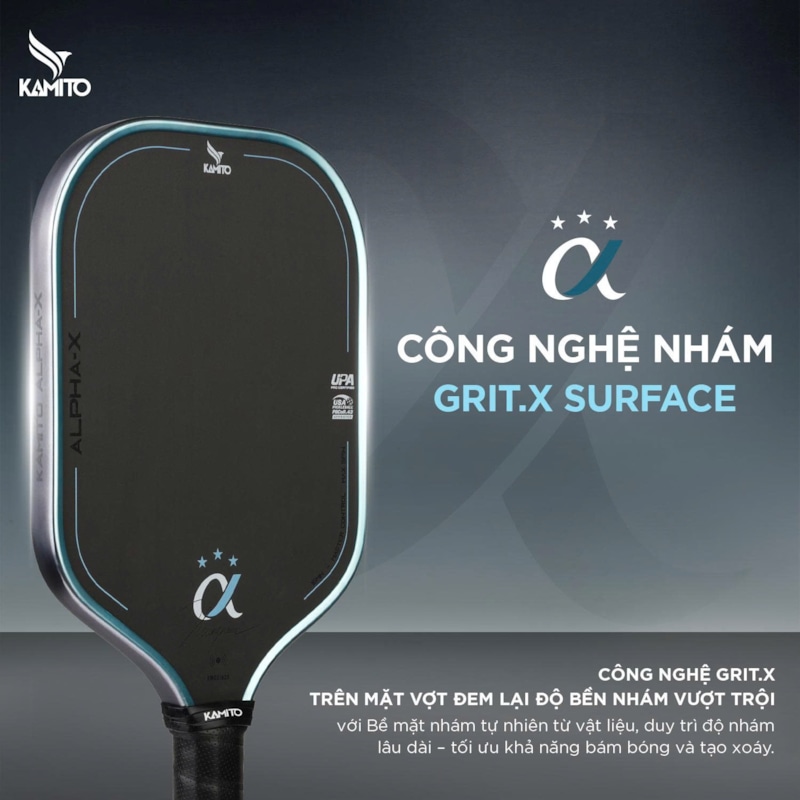 Hình ảnh của Vợt Pickleball Kamito Alpha X 3 Sao Triple Star Emerald Orange