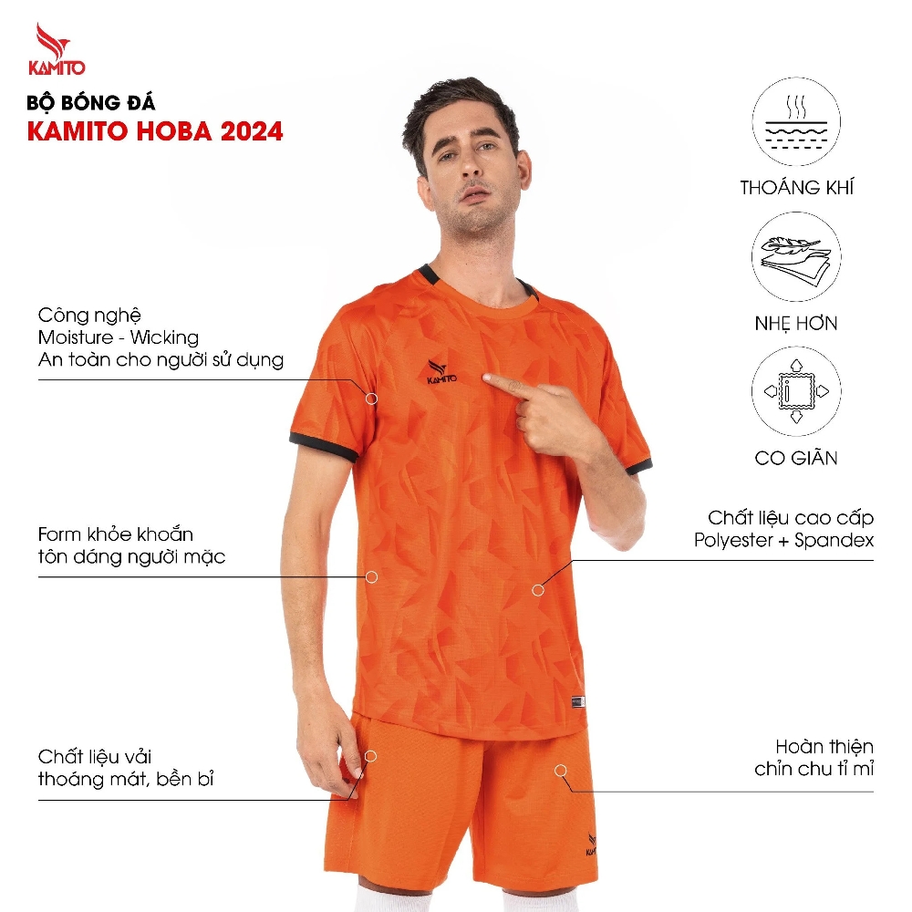 BỘ QUẦN ÁO BÓNG ĐÁ KAMITO HOBA 2024 XANH LƠ