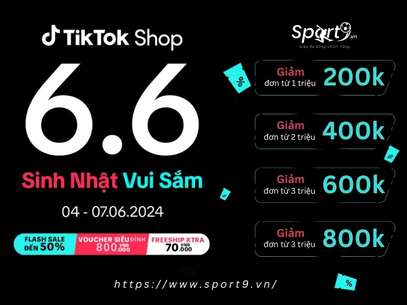 Sale 6.6 giày đá bóng chính hãng