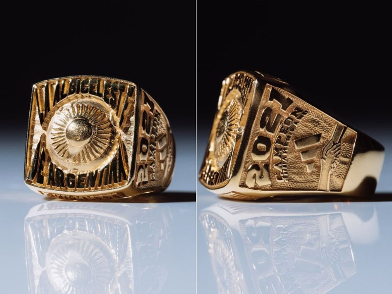 Adidas vinh danh Quả bóng vàng thứ 8 của Messi bằng bộ 8 chiếc nhẫn vàng đặc biệt