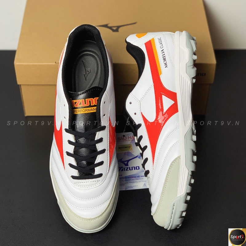 Mizuno Morelia Sala Classic TF - Q1GB240291 - Trắng/Đỏ/Đen