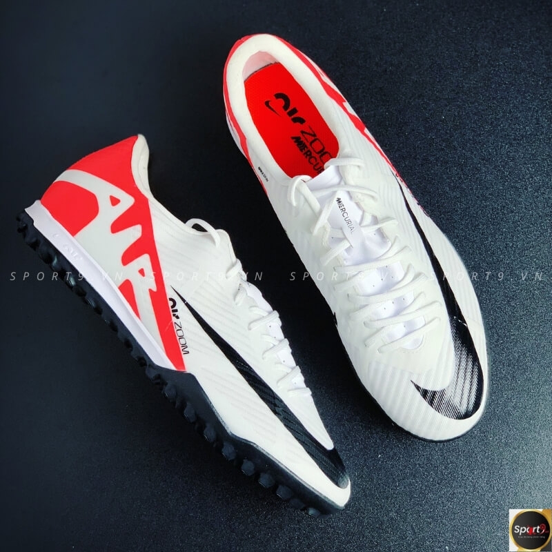 Nike Zoom Mercurial Vapor 15 Academy TF - Trắng/Đen/Đỏ - DJ5635-600