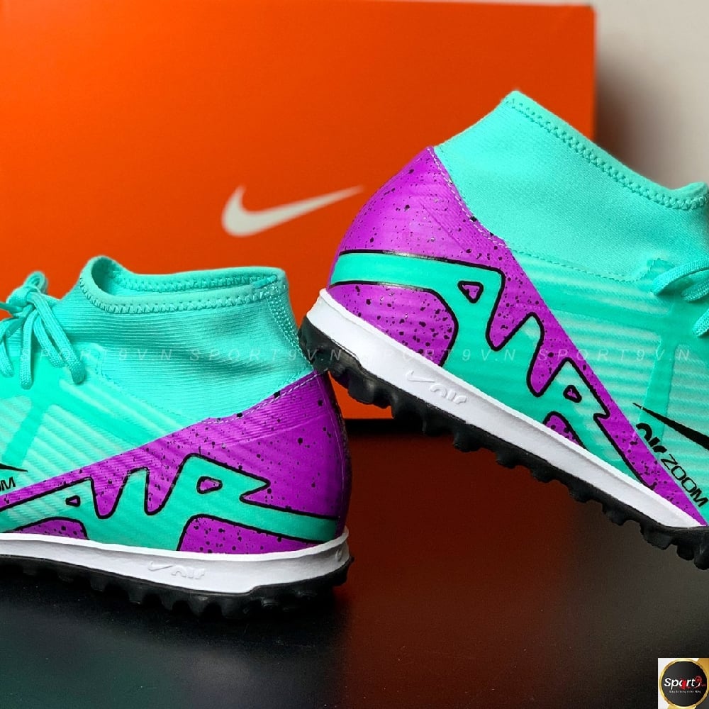 Nike Zoom Mercurial Superfly 9 Academy TF - Xanh Lơ/Tím - DJ5629-300