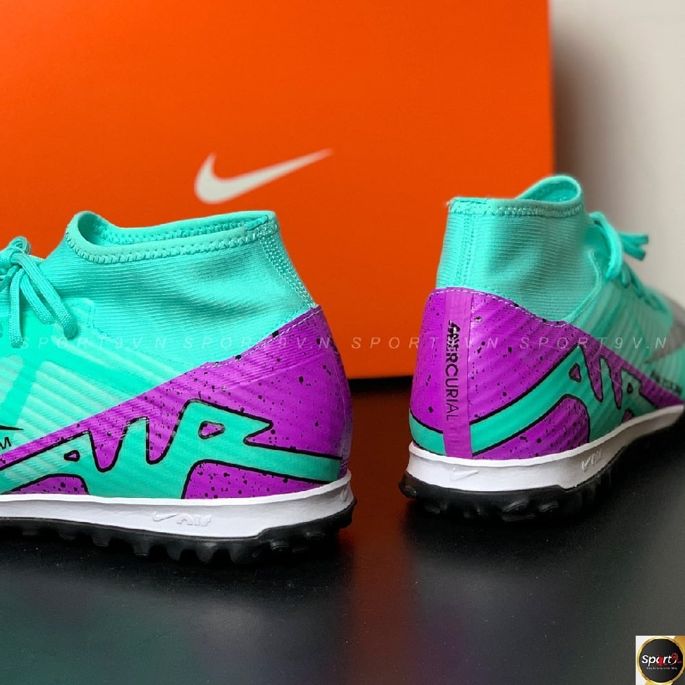 Nike Zoom Mercurial Superfly 9 Academy TF - Xanh Lơ/Tím - DJ5629-300