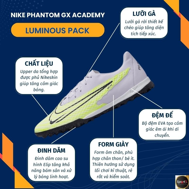 Nike Phantom GX Academy TF Luminous - Trắng/Xanh Mạ Non - DD9477-705