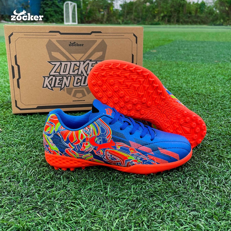 Giày đá bóng trẻ em Zocker Kiên Cường - Xanh Cam