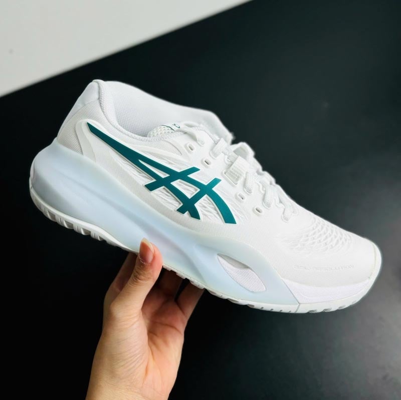 Giày Pickleball Asics Gel Resolution X - 1042A279-103 - Trắng/Xanh Lá