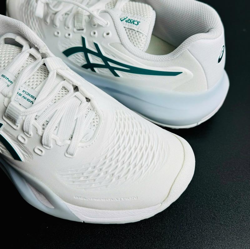 Giày Pickleball Asics Gel Resolution X - 1042A279-103 - Trắng/Xanh Lá