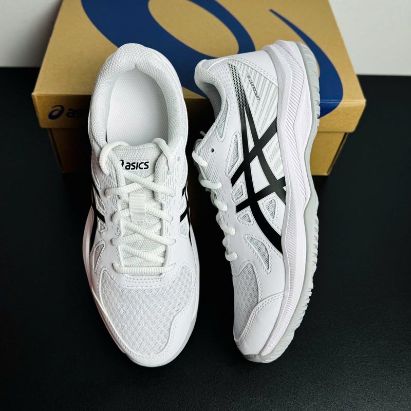 Giày pickleball Asics Upcourt 6 - 1074A045 101 - Màu Trắng Đen