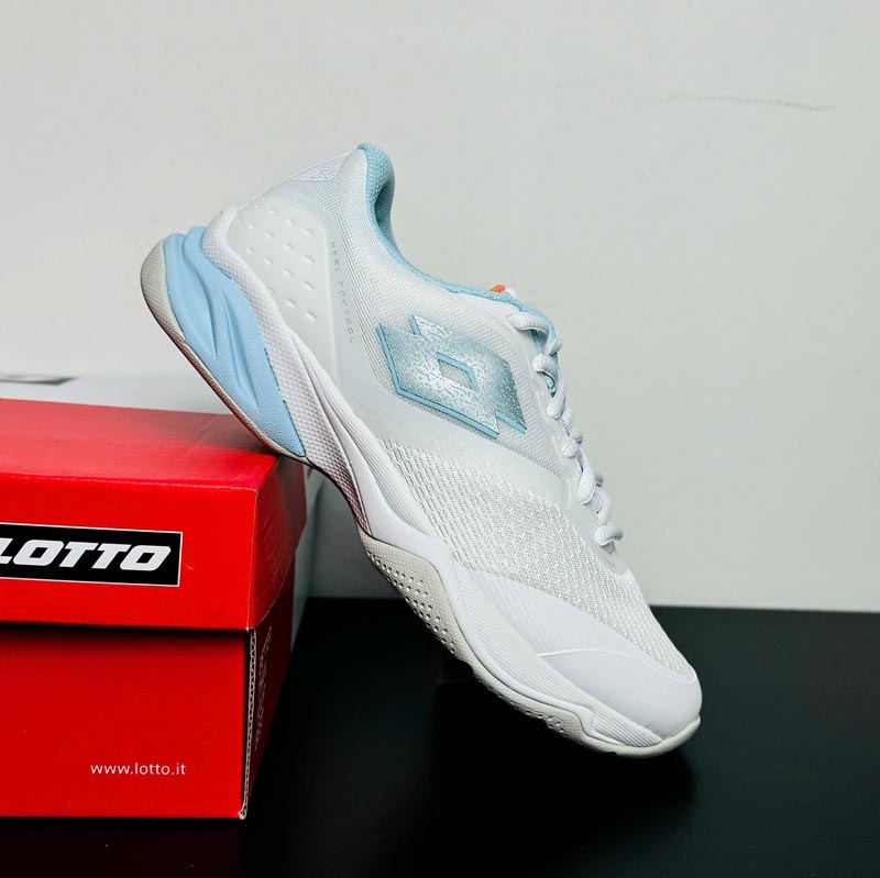 Giày Pickleball Lotto Mirage 400 ALR W - 220554 BOC - Màu Trắng Xanh