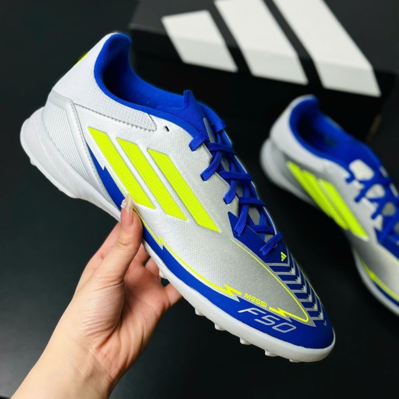 adidas F50 League Messi TF - Bạc/Xanh - IH0919