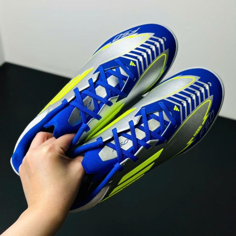 adidas F50 League Messi TF - Bạc/Xanh - IH0919