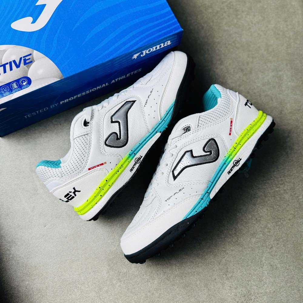 Joma Top Flex Rebound TF - Trắng/Xanh/Vàng - TORW2602TF