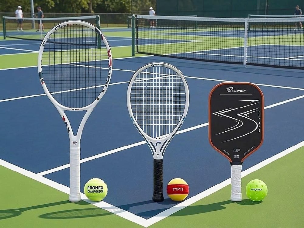 Cận cảnh vợt Typti mặt lưới giúp tạo xoáy tốt