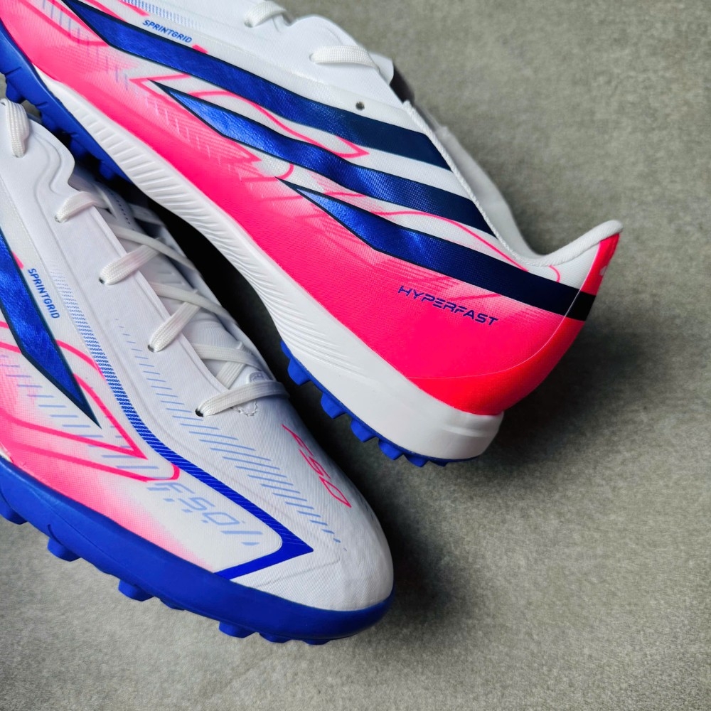 adidas F50 Hyperfast League TF - Trắng/Xanh/Đỏ - KJ3434