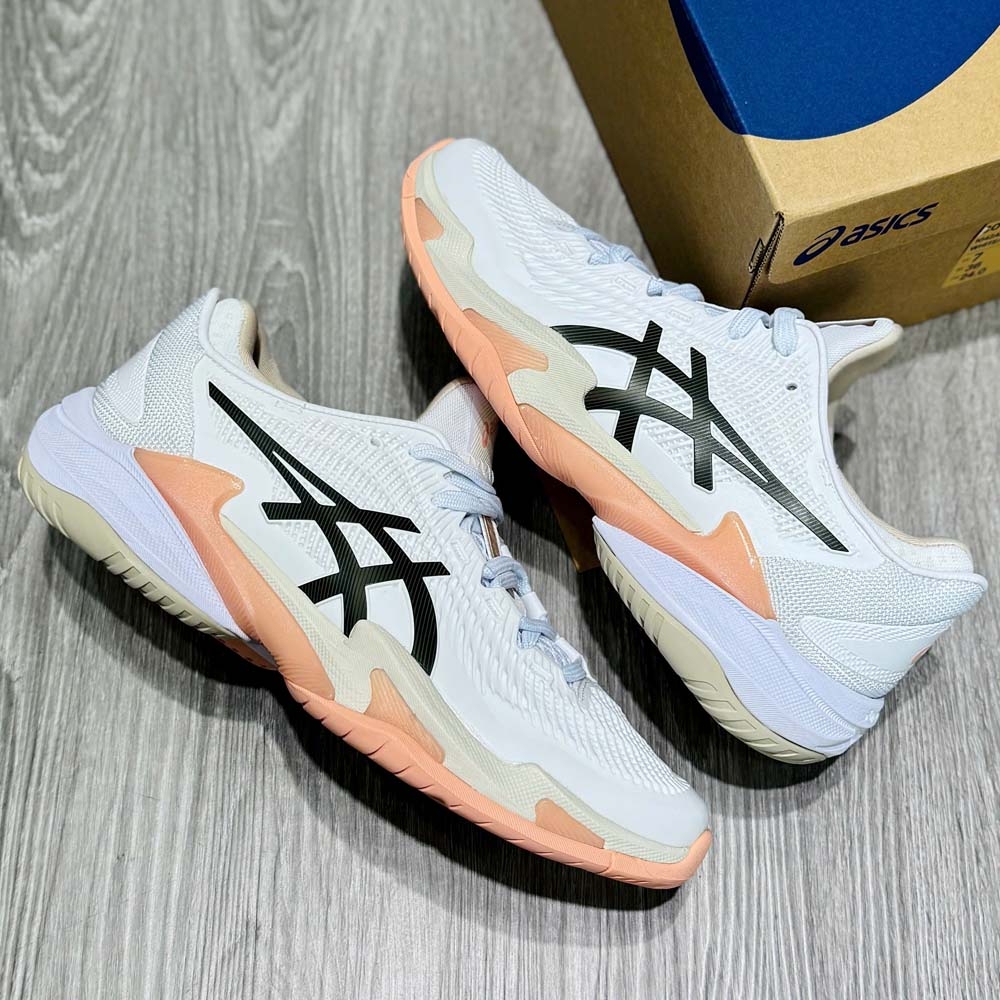 Giày Pickleball Asics Court FF 3 - 104A220-108 - Trắng/Hồng/Cam