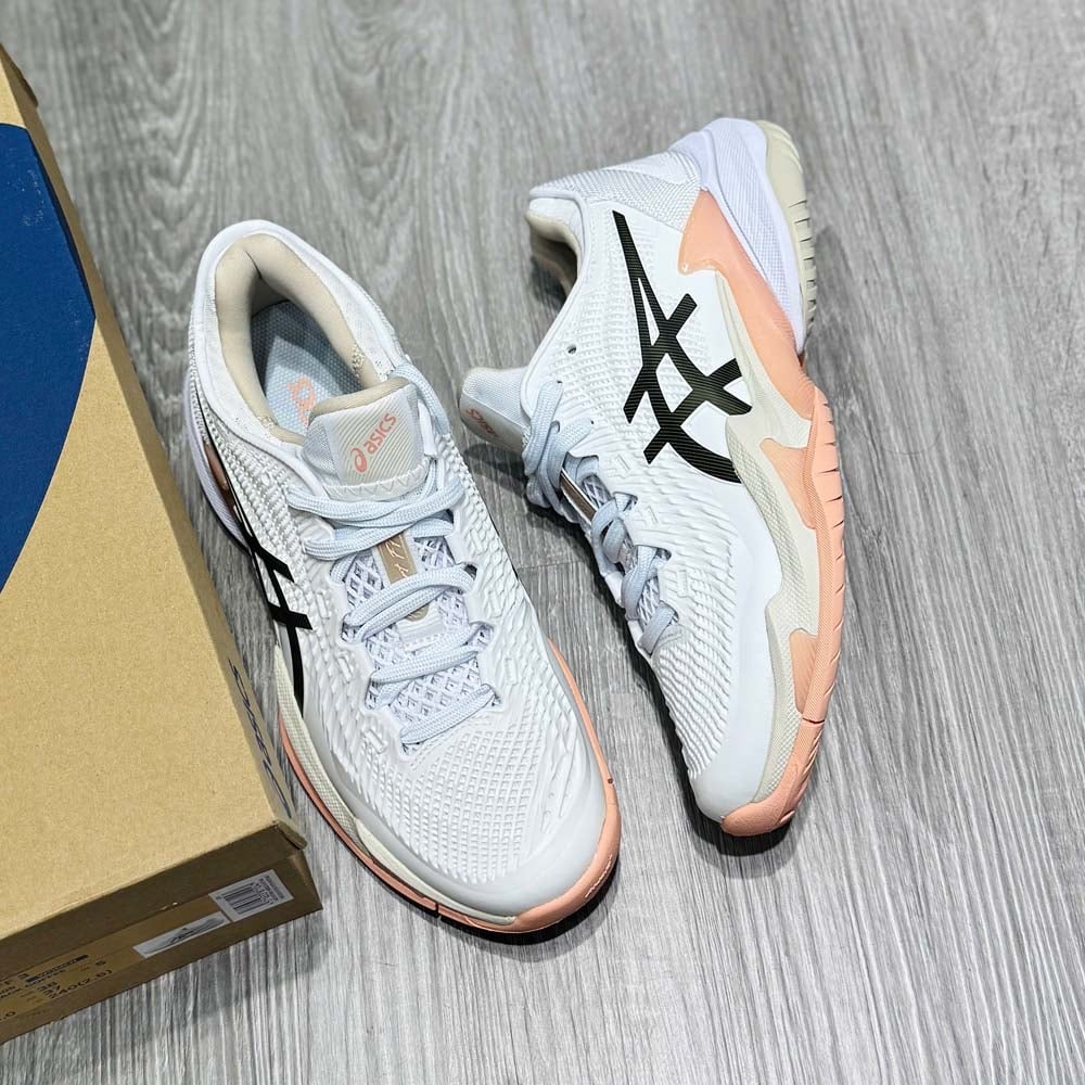 Giày Pickleball Asics Court FF 3 - 104A220-108 - Trắng/Hồng/Cam