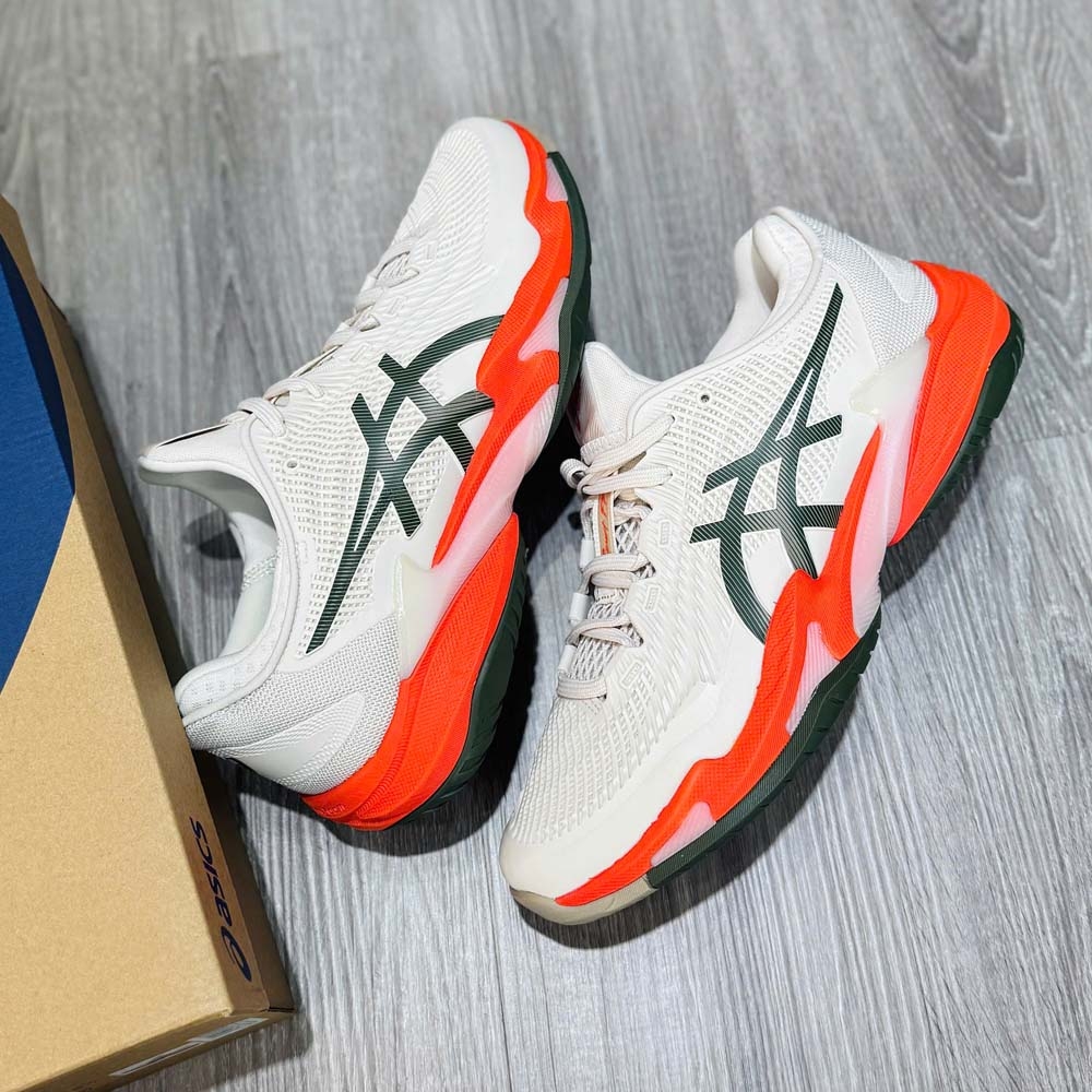 Giày Pickleball Asics Court FF 3 - 1041A370-250 - Trắng/Đỏ Cam