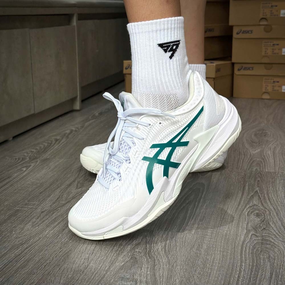 Giày Pickleball Asics Court FF 3 - 1041A574-100 - Trắng Xanh