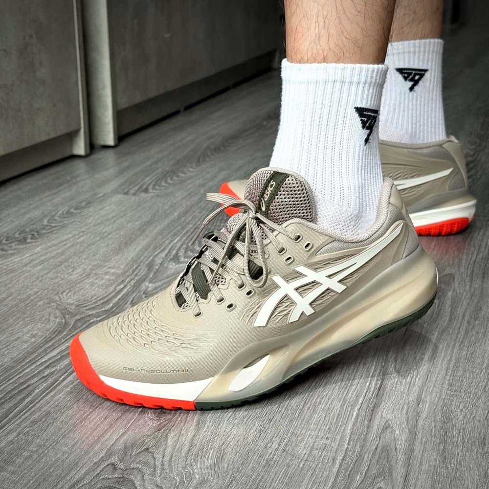 Giày pickleball Asics Gel Resolution X - 1041A481-200 - Xám Khói/Đỏ
