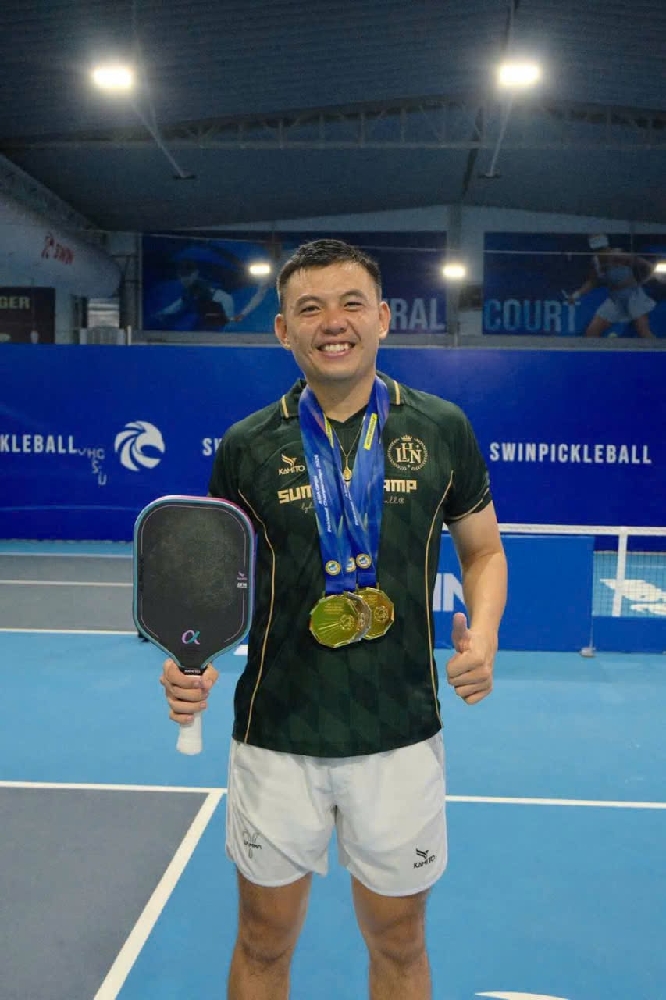 Vợt Pickleball Kamito Alpha X - Màu Xanh Hồng