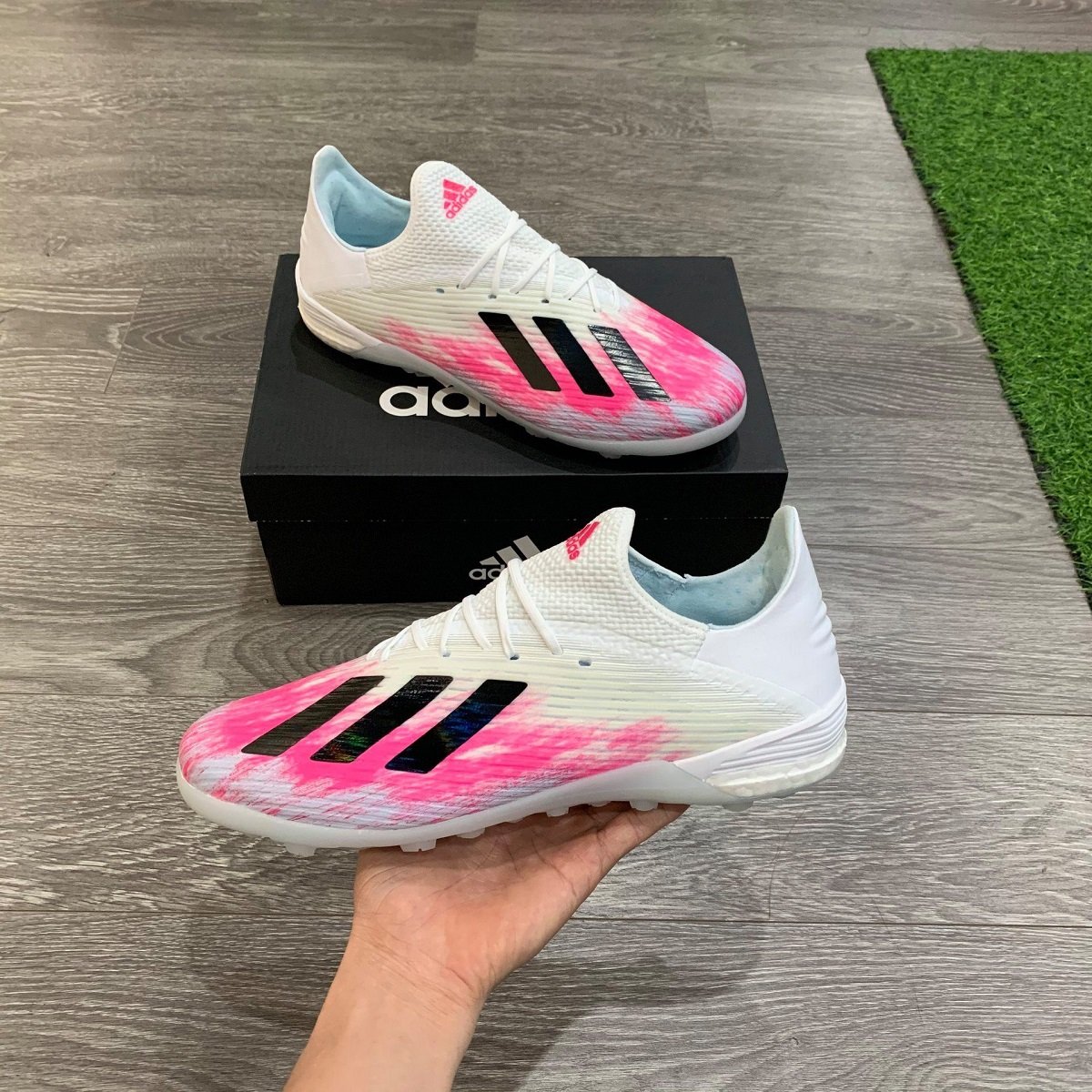 Giày đá bóng Adidas X 19.1 TF EG7135 - Cloud White/Core Black/Shock Pink