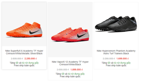 Giày bóng đá Nike mua ở đâu uy tín nhất tại Hà Nội